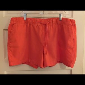 Cato orange linen 3” shorts